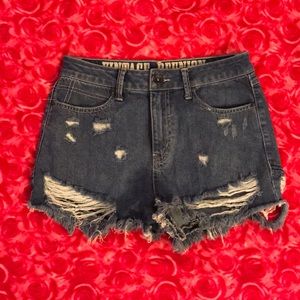 Vintage reunion destroyed high waisted shorts